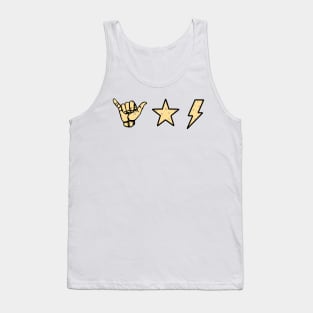 yellow stars shaka hand, star & lightning sticker pack Tank Top